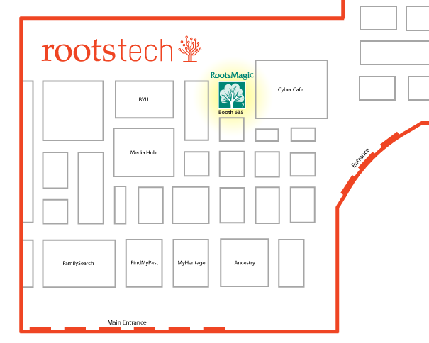 RootsTech 2016 Exhibit Hall Map