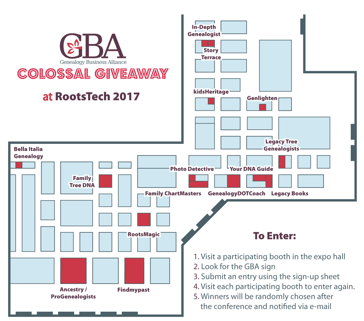 2017 GBA RootsTech Expo Hall Map